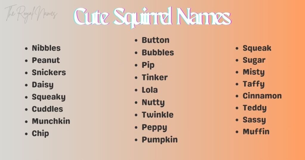 Cute Squirrel Names