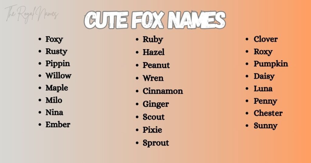 Cute Fox Names