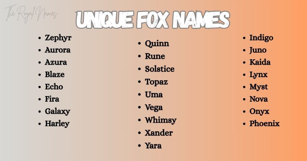 Unique Fox Names